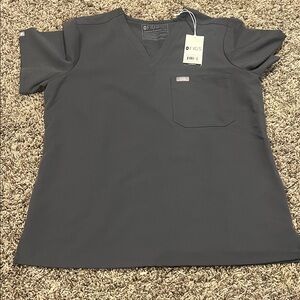 Figs Women’s Charcoal V-Neck Scrub Top - Dark Gray